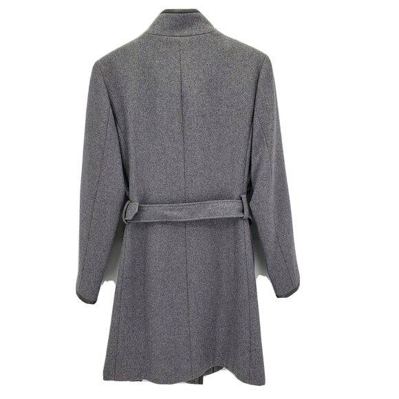 Vince Camuto Boucle Front Mixed Media Belt Wool Blend Long Jacket Large - Picture 3 of 5